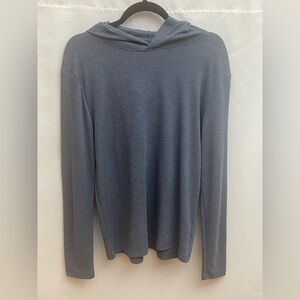 32 Degrees HEAT Sleepwear Hoodie Top Blue Long Sleeve Hooded Shirt M